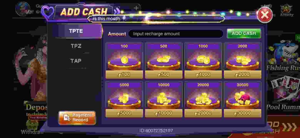 How to Add Cash in Happy Ace Casino APK?